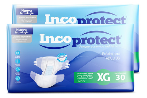 Incoprotect Pañal Para Adulto Calidad Premium Xg X 60 Unid