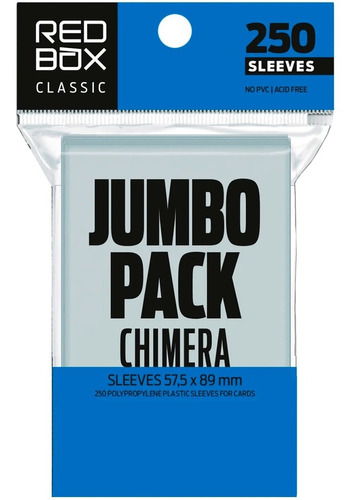 Pack 250 Sleeves Chimera Jumbo Transparente Board Red Box