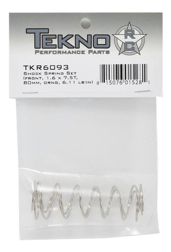 Tekno R/c Tkr6093 Shck Spring Set 1.6x7.5t 80mm Orange 6.11