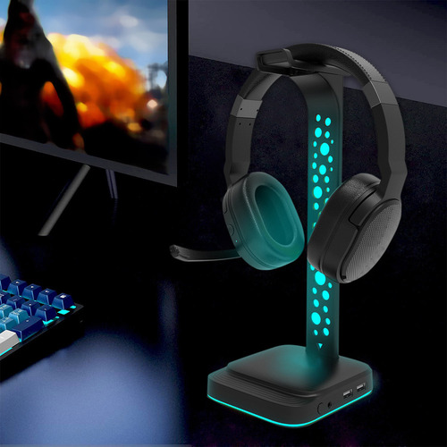 Soporte Para Auriculares Rgb Gaming Con Auriculares Auricula