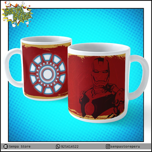 Taza Iron Man Con Tu Nombre, Taza Personalizada, Regalo.