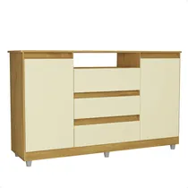 Comprar Cômoda Infantil Quarto 3 Gavetas 2 Portas Dália Off Madeira