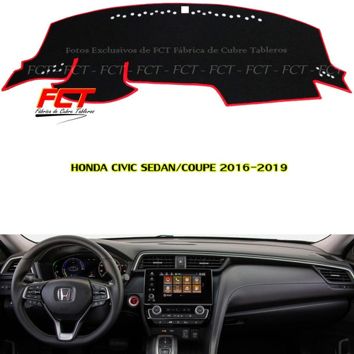 Cubre Tablero Honda Civic 2016 2017 2018 2019 2020 Fct
