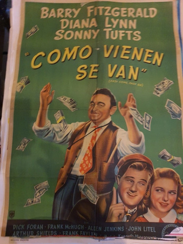 1 Antiguo Afiche De Cine Como Vienen Se Van-665