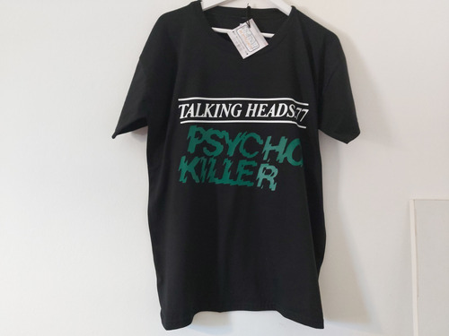 Remera Algodón Negra Talking Heads Psycho Killer Diseño