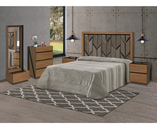 Recamara King Size California Roble Këssa Muebles