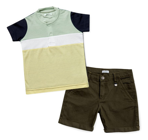 Audaz Short Niño Con Ajuste En La Cintura Verde