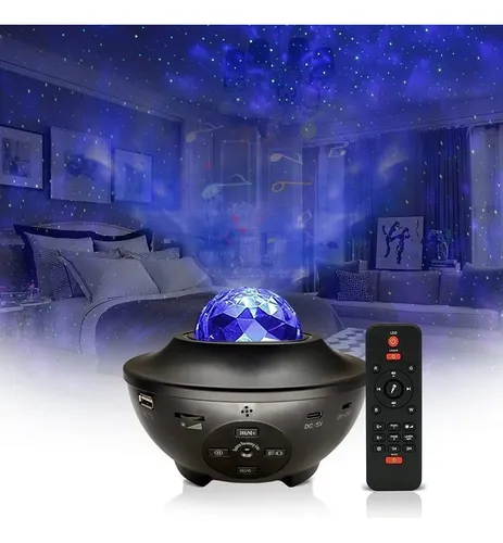 Lámpara Proyector Galaxia Luz Nocturna Bluetooth Cielo Negro