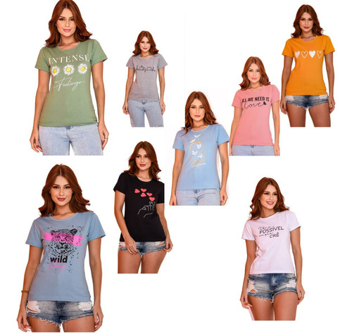 T Shirt Blusinha Feminina Atacado Revenda Kit 10 Pecas