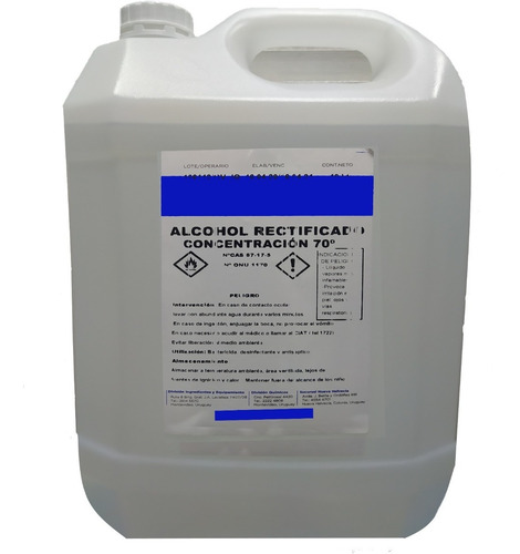 Alcohol Rectificado 70º Bidòn 10litros