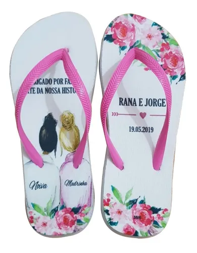 Kit 100 Chinelos Personalizados Casamento Barato MercadoLivre