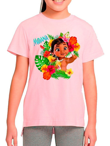 Polera Estampada 100% Algodón Niña Moana Bebe Exclusividad