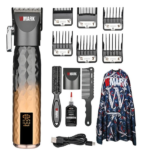 Maquina De Cortar Cabelo Profissional Wmark Ng 2045 Cor Dourado