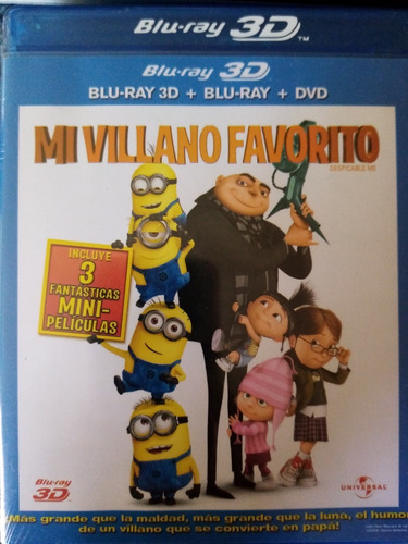 Mi Villano Favorito Pelicula Blu-ray 3d + Blu-ray + Dvd