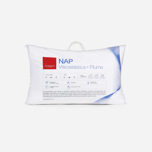 Almohada Rosen Viscoelástica Pluma Nap Americana Color Blanco