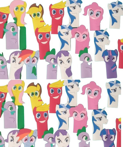 Titeres Dedo Goma Eva My Little Pony Unicornios Titeres X10