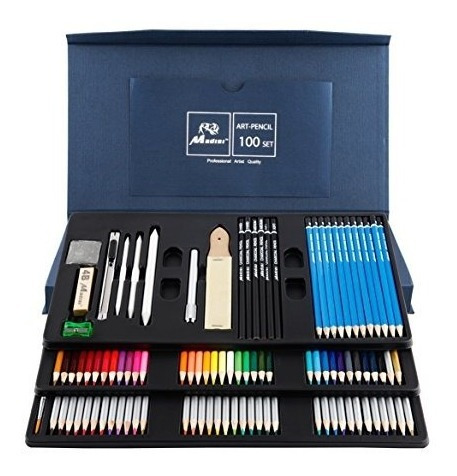 Kit Del Arte Madisi 100 Unidades - 36 Lápices De Acuarela,