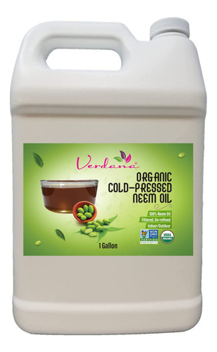 Verdana Aceite De Neem Organico Prensado En Frio, 1 Galon, S