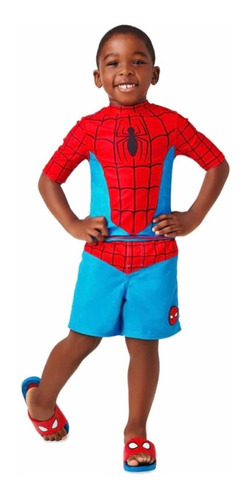Traje De Baño Spiderman Disney Store - 2 Piezas - Talle 9/10