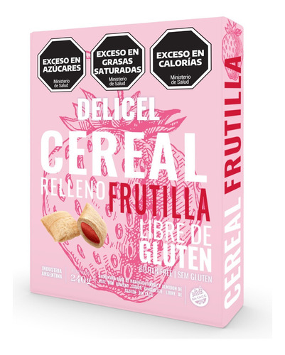 Cereal Relleno Delicel Sabor Frutilla Sin Tacc X 240 Grs