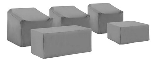 Cubierta Para Muebles De Exterior 5 Piezas Gris