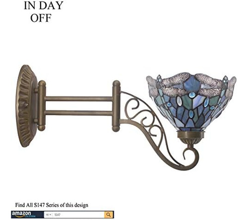 Werfactory Tiffany Lámpara De Pared W8l19 Pulgadas Brazo Osc