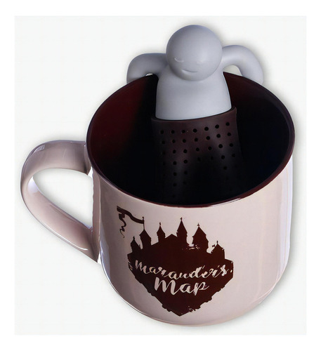 Caneca Com Infusor De Chá Xícara 350ml Porcelana Presente Hp Cor Rosa Harry Potter