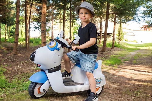 Motocicleta Eléctrica Edext 12v Para Niños 2-7 Años Color Azul