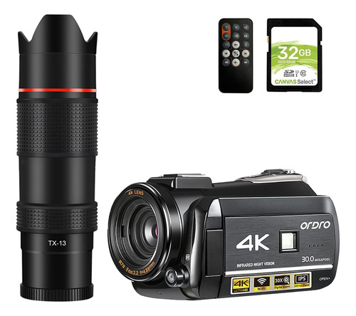 Ordro Ac3 Videocámara 4k Para Vlogging, Grabadora Wifi Fhd 1