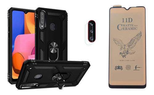 Funda  Armadura M + Vidrio + Cam  P/ Samsung Galaxy A20s