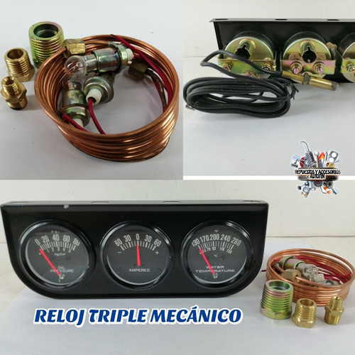 Set De Reloj Medidor Presión Aceite Amperaje Voltaje 