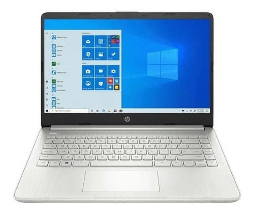 Notebook HP 14-dq2028la plateada natural 14", Intel Core i5 1135G7  8GB de RAM 256GB SSD 16GB Optane, Intel Iris Xe Graphics G7 80EUs 1366x768px Windows 10 Home