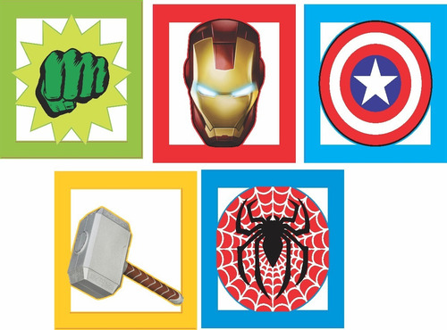 Imagem 2 de 3 de Quadros Decorativos Tema Vingadores