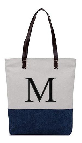 Bolso De Dama Nombre Del Monograma Bordado Duotone Azul Muje