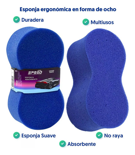 Esponja Suave Forma 8 Ergonómica Para Autos No Raya. T.taio