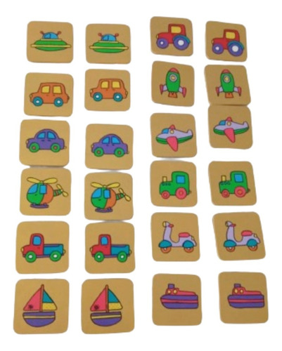 Juego De Memoria Test Memory Artesanal Madera Pintada. - -