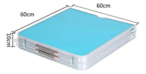 Mesa Plegable 120x60cm Altura Ajustable + 4 Sillas Plegables