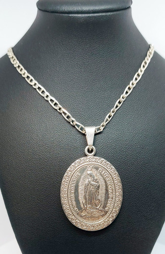 Cadena Con Colgante De Plata 925 Mexicana. Virgen Guadalupe