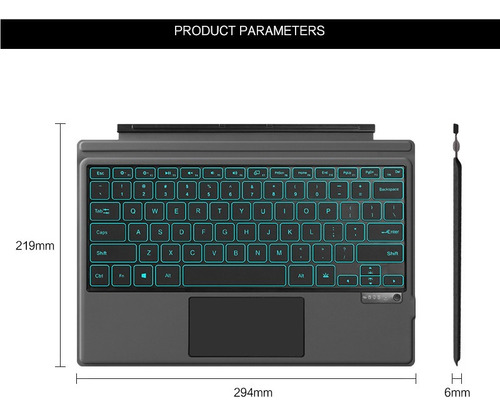 For Surface Pro 34567 Universal Funda Teclado Magnético