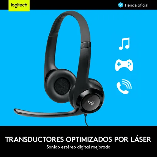 Combo Logitech Diadema H390 Estéreo + Cámara Web C922 1080p