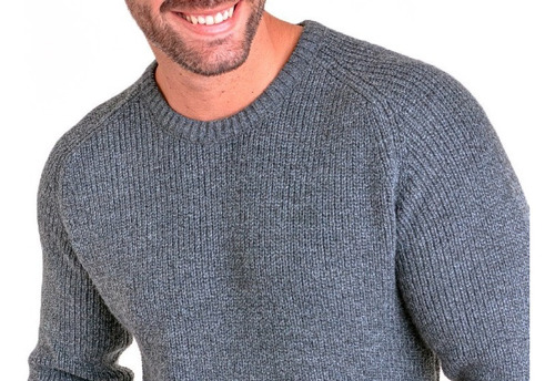 Imagen 2 de 4 de Sweater De Hombre Grueso Pullover Cuello Redondo