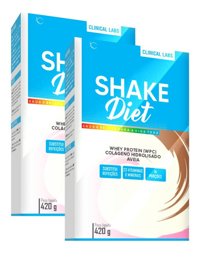 2x Shake Diet Whey - Proteínas & Fibras 420g