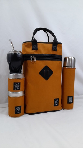 Imagen 6 de 10 de Set Matero Completo | Bolso Termo Mate Cuero Bomb Latas Yuco