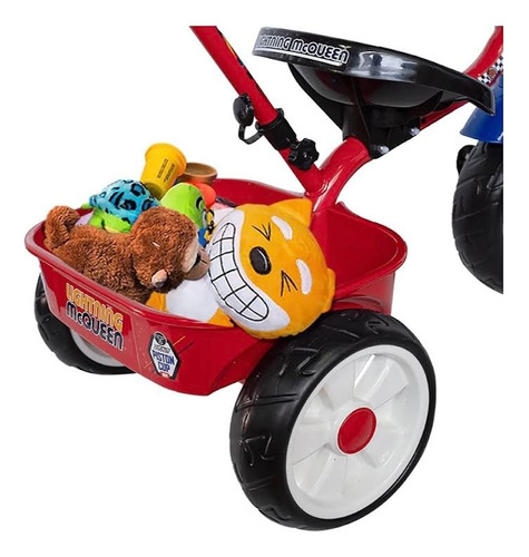 Triciclo Apache Cars Cajuela Con Baston Reforzado Rojo