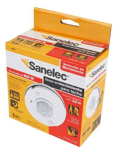 Lámpara Con Sensor De Movimiento Para Techo - 0054 Sanelec