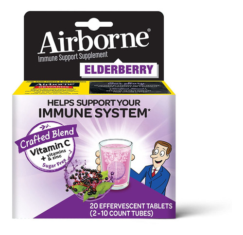 Airborne Tabletas Efervescentes De Saco + Zinc Y Vitamina C,