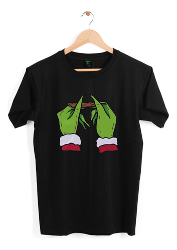 Polera Grinch Enrolando Tabaco Weed Navidad Xxl Xxxl Oversiz