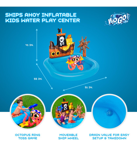 Centro De Juegos Acuático Splash Pool Para Niños 3 En 1