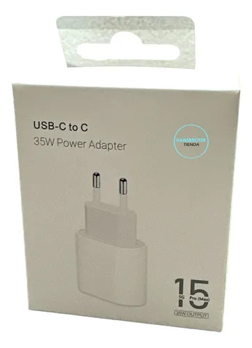 Cargador Rápido Para Iphone 16e Ficha Pd Usb C Blanco Y Gris