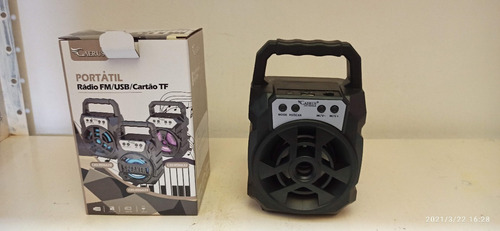 Caixa Caixinha De Som Portátil Bluetooth Mp3 Rádio Fm Sd Usb Cor Preto 110v/220v